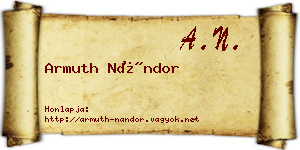 Armuth Nándor névjegykártya