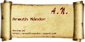 Armuth Nándor névjegykártya